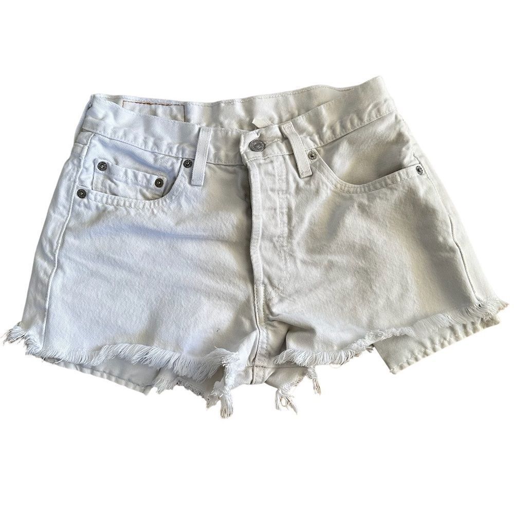 Levi’s ~ 501 - White denim cut offs ~ size 28 ~ button fly